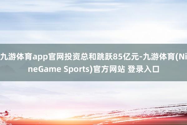 九游体育app官网投资总和跳跃85亿元-九游体育(NineGame Sports)官方网站 登录入口